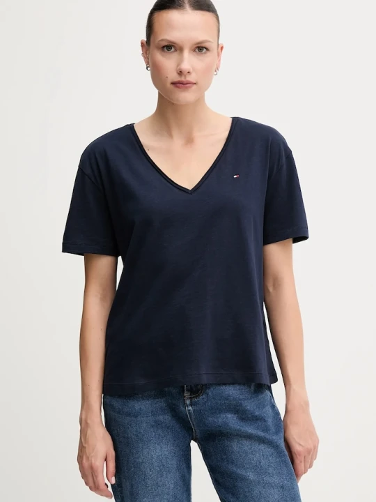 Zdjęcie produktu Tommy Hilfiger t-shirt bawełniany granatowy