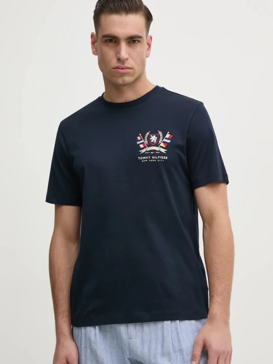 Zdjęcie produktu Tommy Hilfiger t-shirt bawełniany granatowy