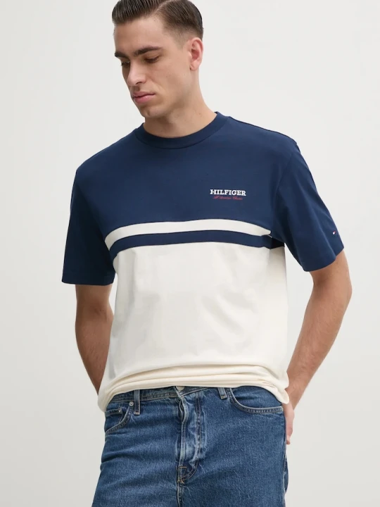 Zdjęcie produktu Tommy Hilfiger t-shirt bawełniany granatowy