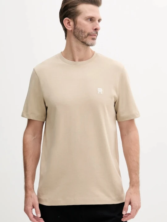 Zdjęcie produktu Tommy Hilfiger t-shirt bawełniany beżowy