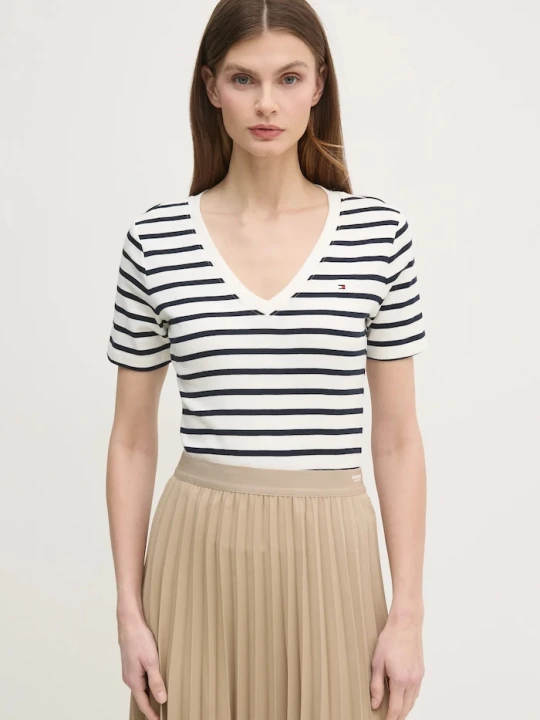 Zdjęcie produktu Tommy Hilfiger T-shirt damski bawełniany biały