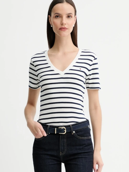 Zdjęcie produktu Tommy Hilfiger T-shirt damski bawełniany granatowy