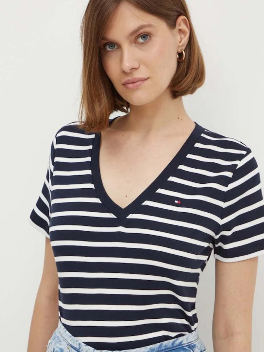 Zdjęcie produktu Tommy Hilfiger T-shirt damski bawełniany granatowy