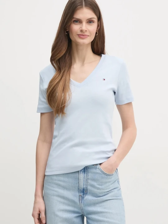 Zdjęcie produktu Tommy Hilfiger T-shirt damski bawełniany niebieski