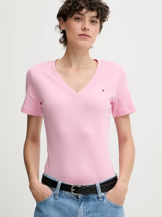 Zdjęcie produktu Tommy Hilfiger T-shirt damski bawełniany różowy