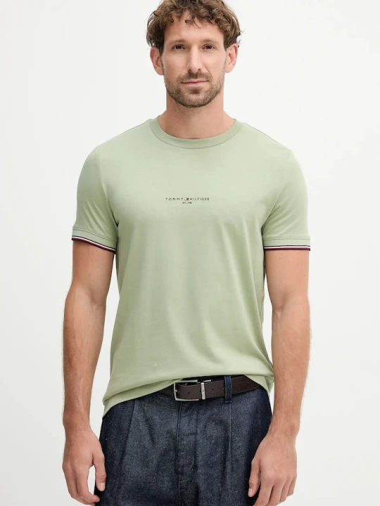 Zdjęcie produktu Tommy Hilfiger t-shirt bawełniany zielony