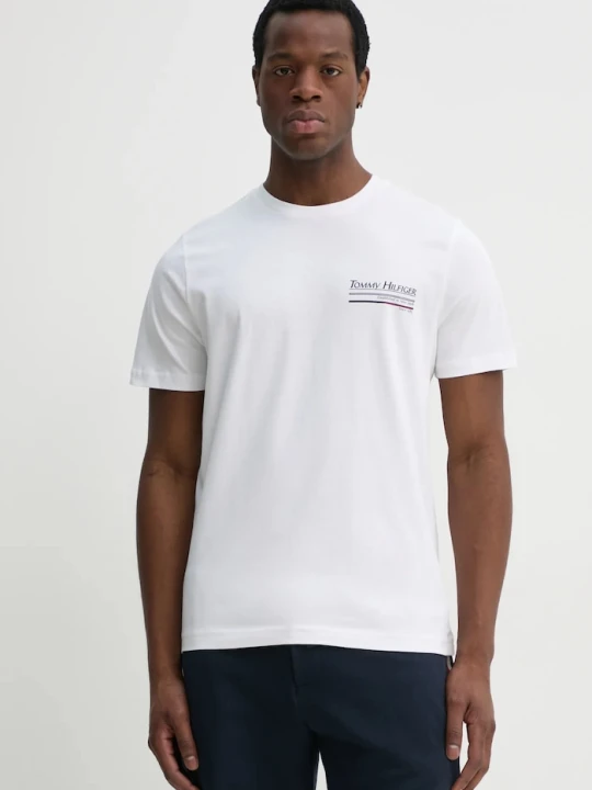 Zdjęcie produktu Tommy Hilfiger t-shirt bawełniany biały