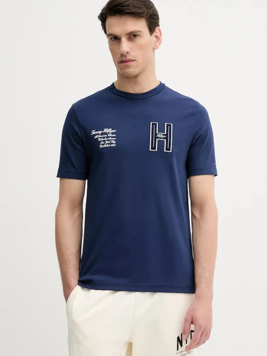 Zdjęcie produktu Tommy Hilfiger t-shirt bawełniany granatowy
