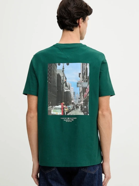 Zdjęcie produktu Tommy Hilfiger t-shirt bawełniany zielony