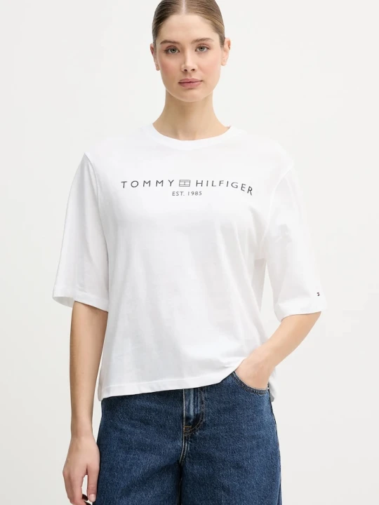 Zdjęcie produktu Tommy Hilfiger t-shirt damski bawełniany biały
