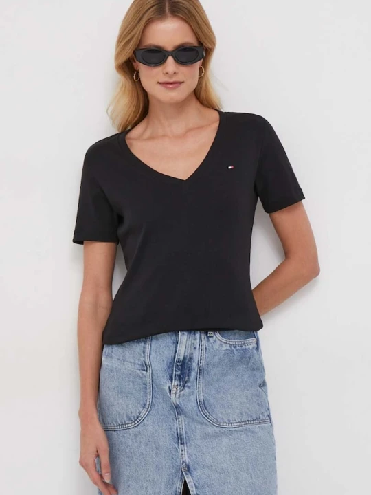 Zdjęcie produktu Tommy Hilfiger T-shirt damski bawełniany czarny