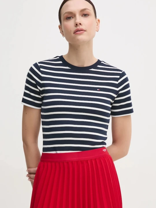 Zdjęcie produktu Tommy Hilfiger T-shirt damski bawełniany granatowy