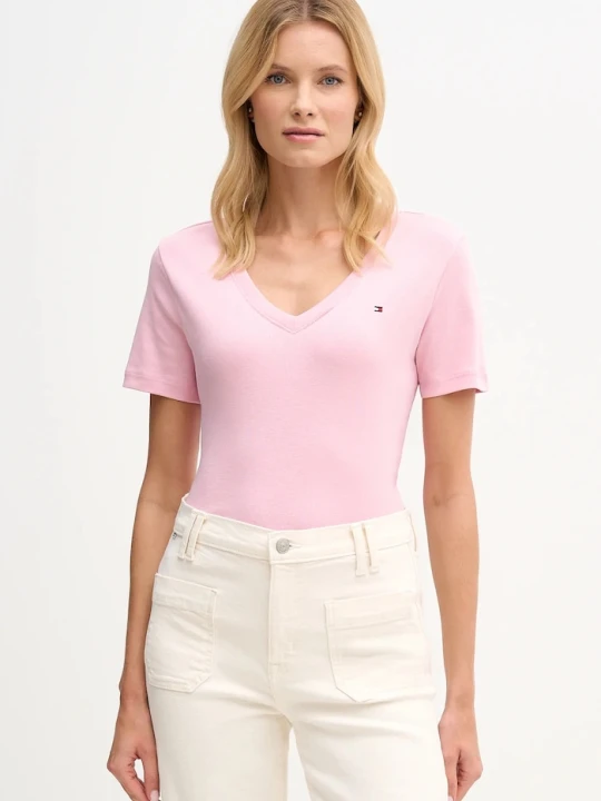 Zdjęcie produktu Tommy Hilfiger T-shirt damski bawełniany różowy