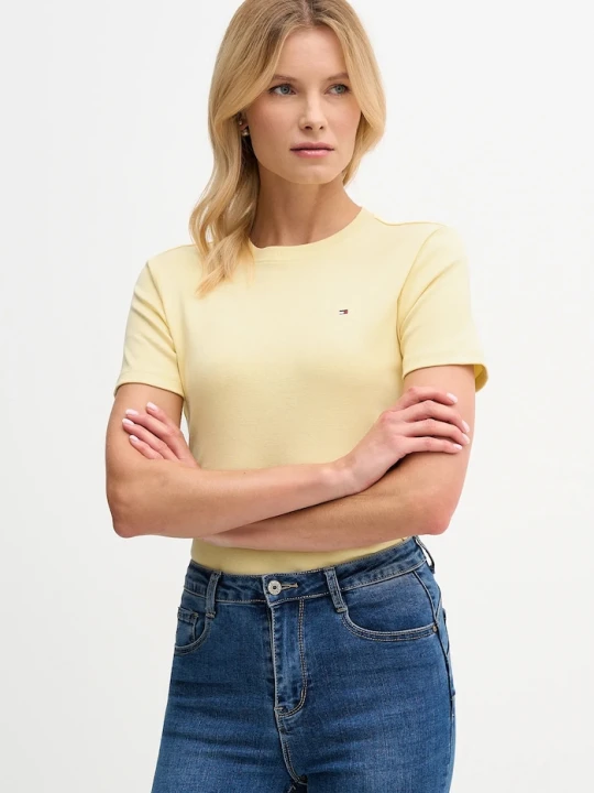 Zdjęcie produktu Tommy Hilfiger t-shirt damski bawełniany żółty