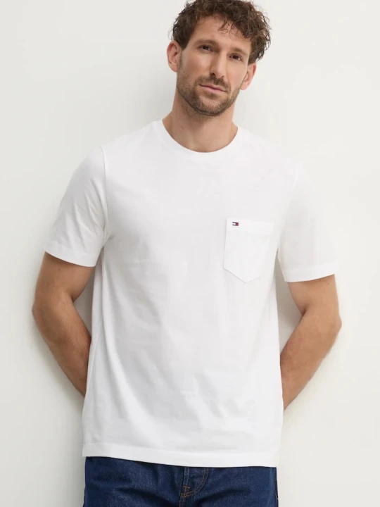 Zdjęcie produktu Tommy Hilfiger T-shirt męski bawełniany beżowy