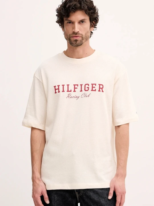 Zdjęcie produktu Tommy Hilfiger t-shirt bawełniany beżowy