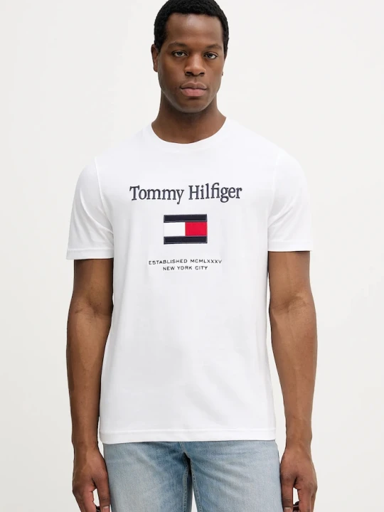 Zdjęcie produktu Tommy Hilfiger t-shirt bawełniany biały