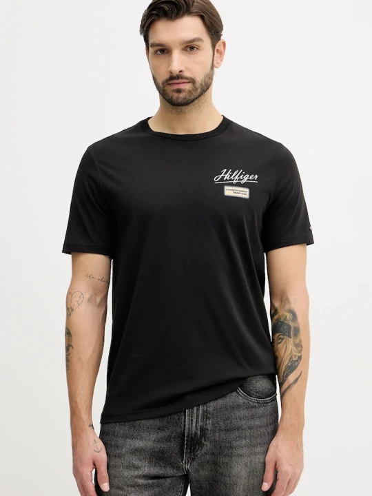 Zdjęcie produktu Tommy Hilfiger t-shirt bawełniany czarny