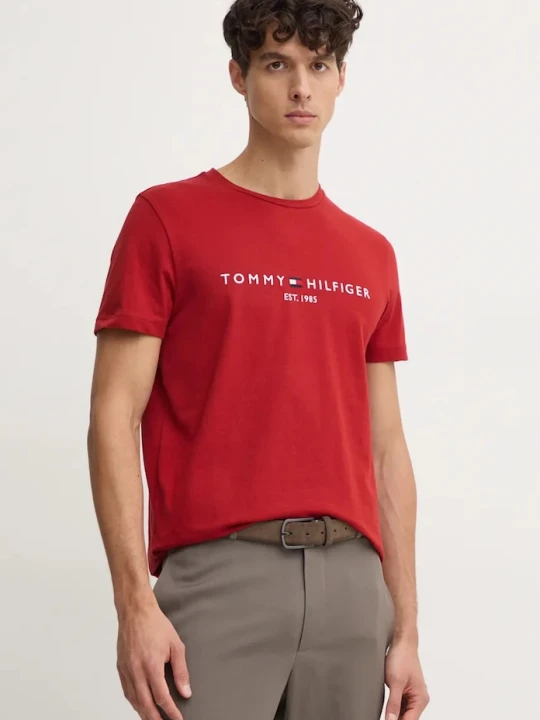 Zdjęcie produktu Tommy Hilfiger t-shirt bawełniany czerwony