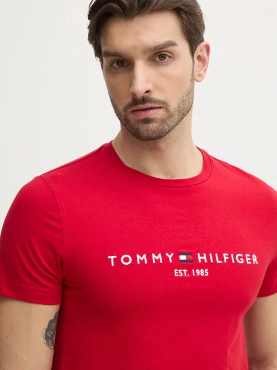 Zdjęcie produktu Tommy Hilfiger T-shirt męski bawełniany czerwony