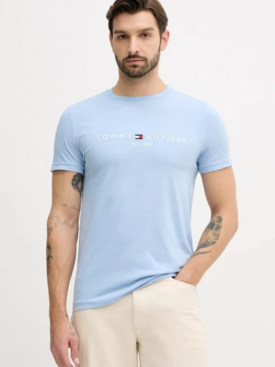 Zdjęcie produktu Tommy Hilfiger t-shirt bawełniany niebieski