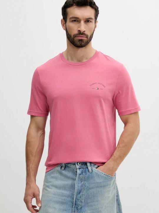Zdjęcie produktu Tommy Hilfiger t-shirt bawełniany różowy