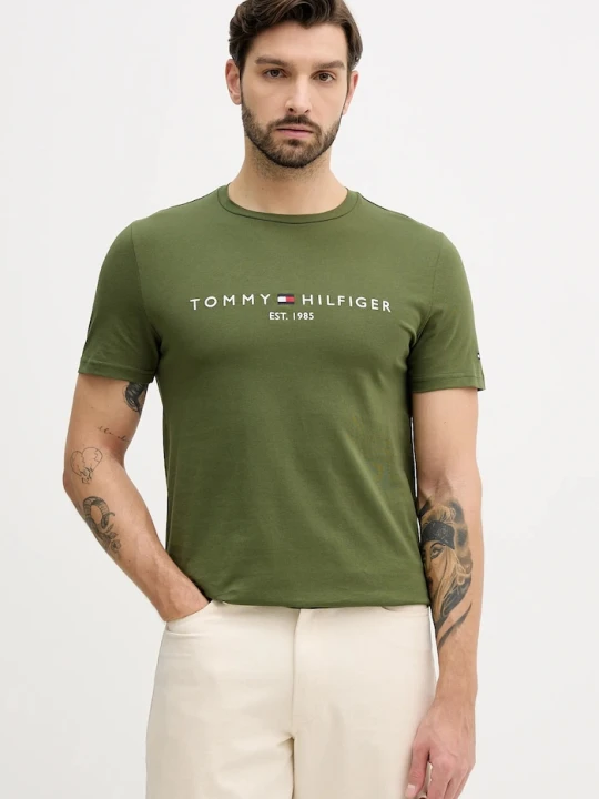 Zdjęcie produktu Tommy Hilfiger t-shirt bawełniany zielony
