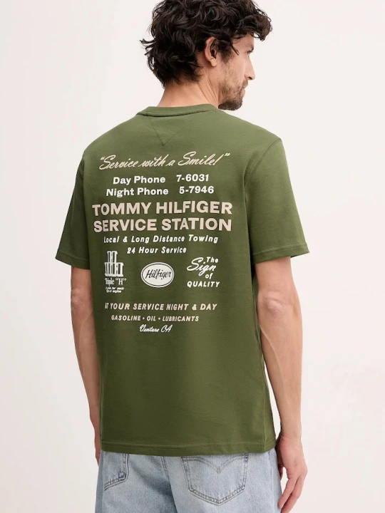 Zdjęcie produktu Tommy Hilfiger t-shirt bawełniany zielony