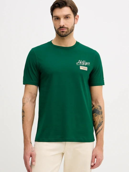 Zdjęcie produktu Tommy Hilfiger t-shirt bawełniany zielony