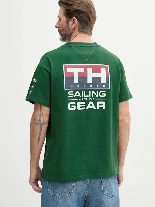 Zdjęcie produktu Tommy Hilfiger t-shirt bawełniany SAILING zielony