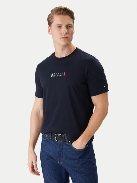 Zdjęcie produktu Tommy Hilfiger T-Shirt Brand Love Small Center Tee MW0MW41453 Granatowy Regular Fit