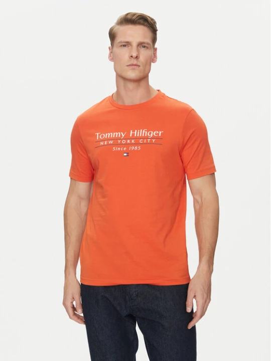 Zdjęcie produktu Tommy Hilfiger T-Shirt Center Stack MW0MW38621 Pomarańczowy Regular Fit