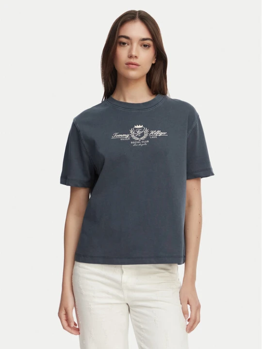 Zdjęcie produktu Tommy Hilfiger T-Shirt Crest WW0WW48713 Granatowy Relaxed Fit