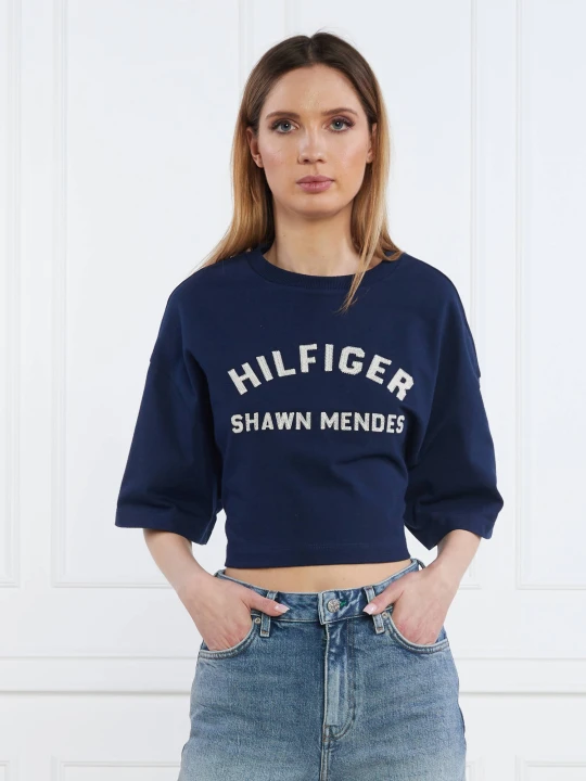 Zdjęcie produktu Tommy Hilfiger T-shirt | Cropped Fit granatowy