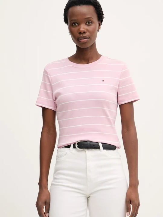 Zdjęcie produktu Tommy Hilfiger t-shirt damski bawełniany różowy