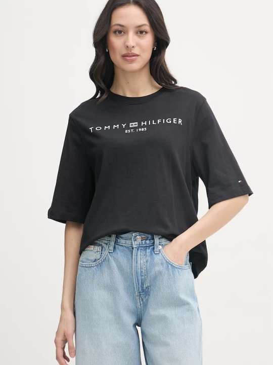 Zdjęcie produktu Tommy Hilfiger t-shirt damski bawełniany czarny