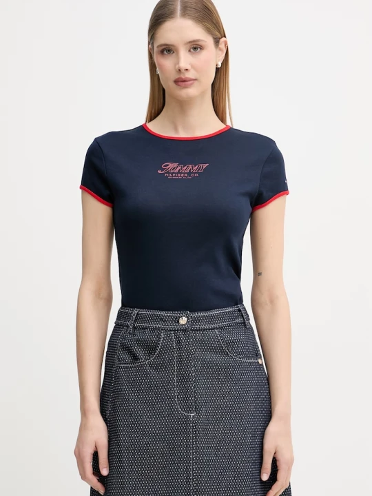 Zdjęcie produktu Tommy Hilfiger t-shirt damski bawełniany granatowy