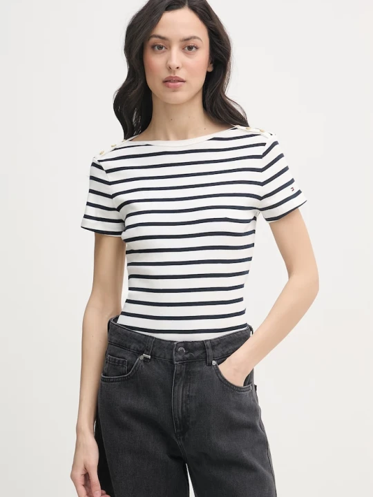 Zdjęcie produktu Tommy Hilfiger t-shirt damski bawełniany beżowy