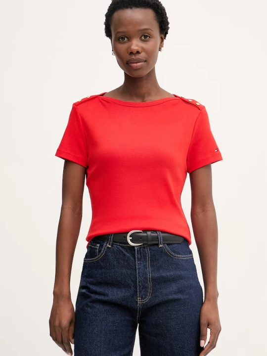 Zdjęcie produktu Tommy Hilfiger t-shirt damski bawełniany czerwony