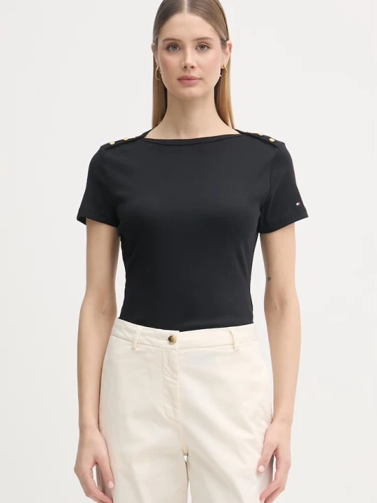Zdjęcie produktu Tommy Hilfiger t-shirt damski bawełniany czarny