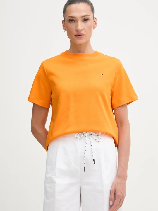 Zdjęcie produktu Tommy Hilfiger t-shirt damski bawełniany pomarańczowy