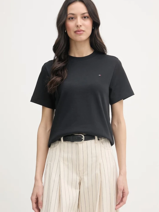 Zdjęcie produktu Tommy Hilfiger t-shirt damski bawełniany czarny
