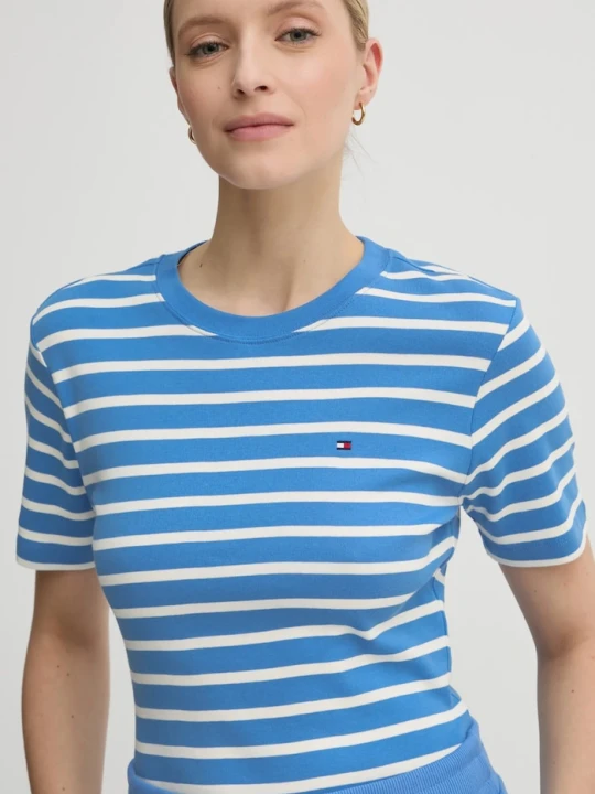 Zdjęcie produktu Tommy Hilfiger T-shirt damski bawełniany niebieski