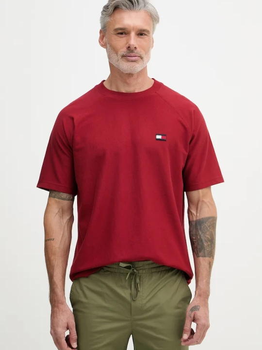 Zdjęcie produktu Tommy Hilfiger T-shirt damski bawełniany bordowy