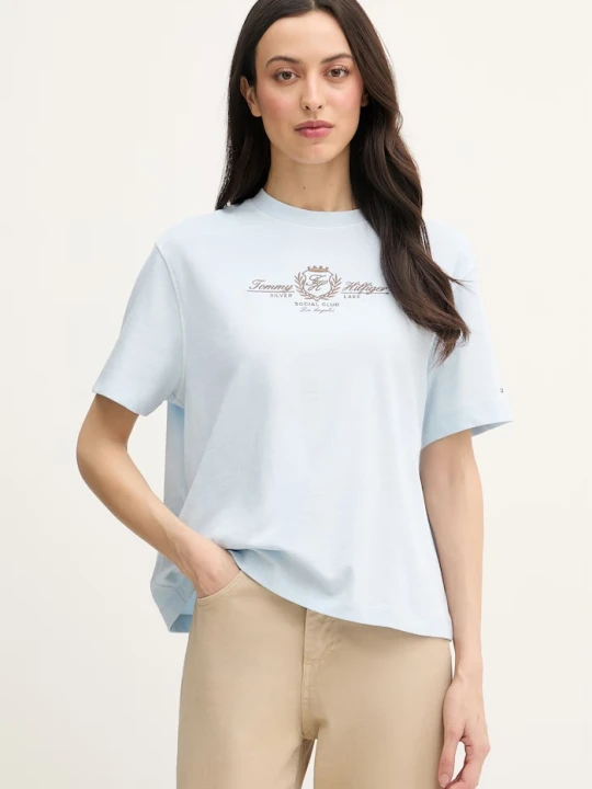 Zdjęcie produktu Tommy Hilfiger T-shirt damski bawełniany niebieski