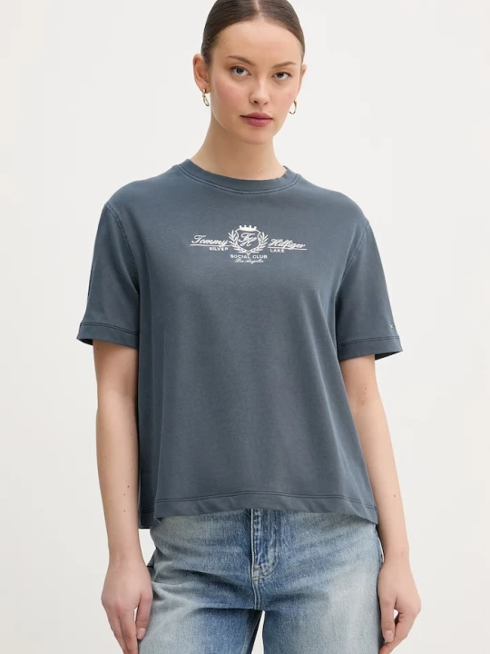 Zdjęcie produktu Tommy Hilfiger T-shirt damski bawełniany granatowy