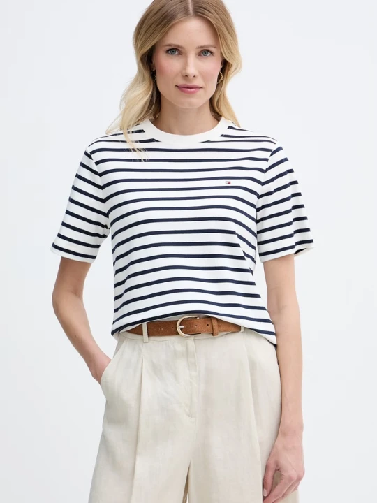 Zdjęcie produktu Tommy Hilfiger T-shirt damski bawełniany granatowy