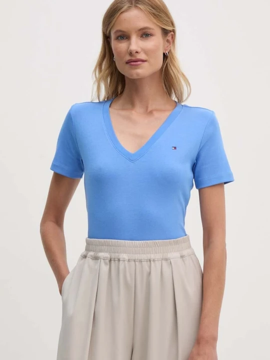 Zdjęcie produktu Tommy Hilfiger T-shirt damski bawełniany niebieski