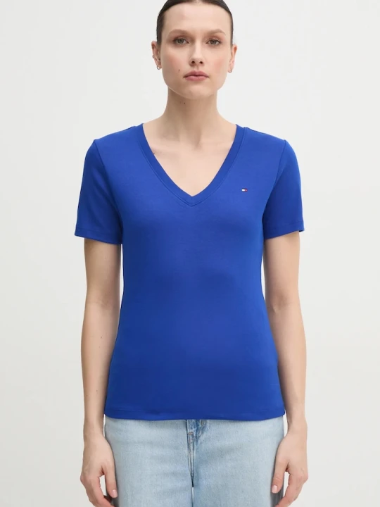 Zdjęcie produktu Tommy Hilfiger T-shirt damski bawełniany niebieski