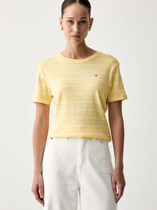 Zdjęcie produktu Tommy Hilfiger T-shirt damski bawełniany żółty